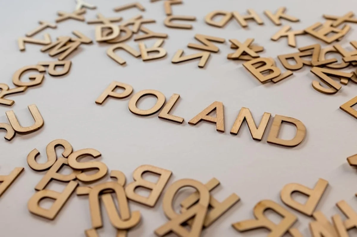 Inskrypcja z drewnianych liter Kraje Polska