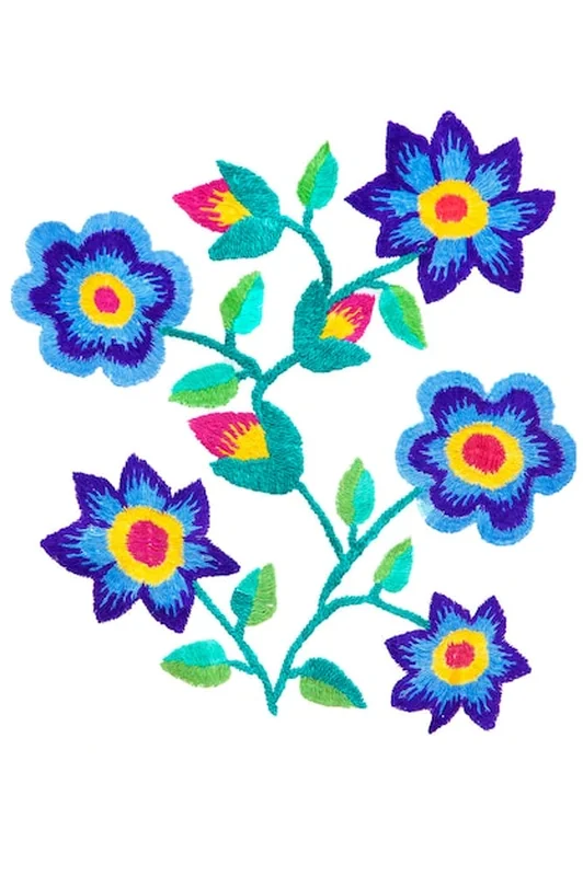 Wzór kwiatowy inspirowany tradycyjną sztuką słowiańską