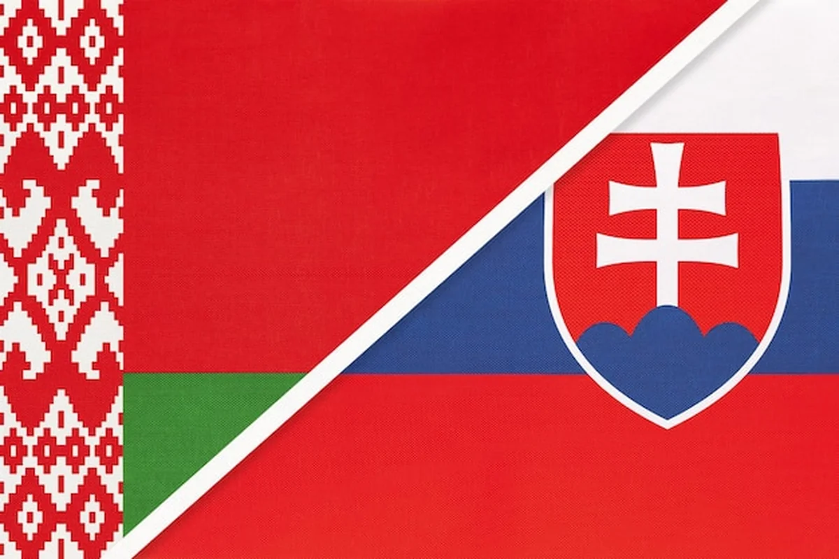 Białoruska i słowacka flaga narodowa